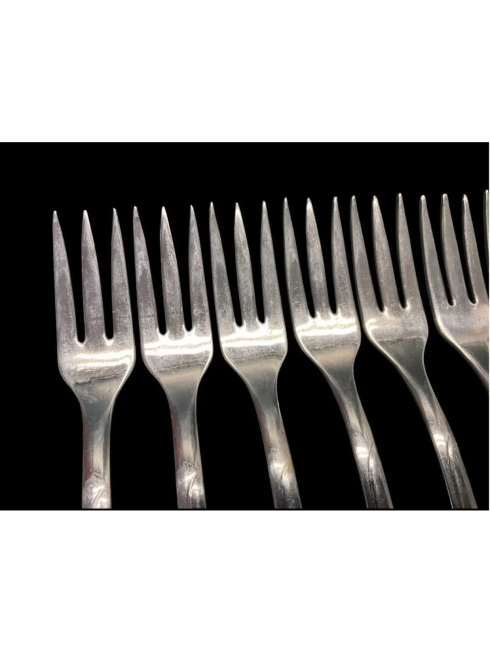 Set of 10 Mar-Crest Stainless Steel Cocktail Forks – USA – MCM Atomic Starburst